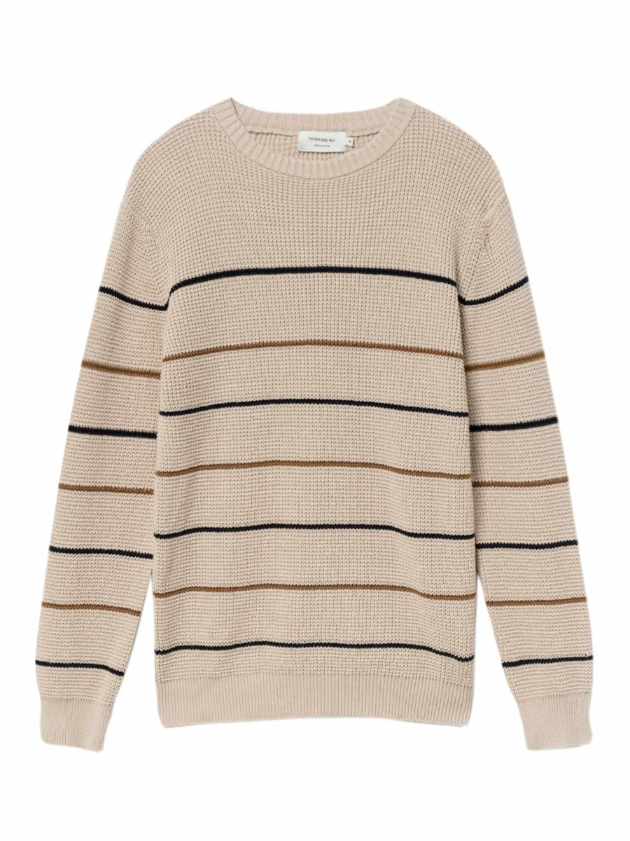 Herren Thinking MU | Thinking Mu Miki Knitted Sweater Bone | S