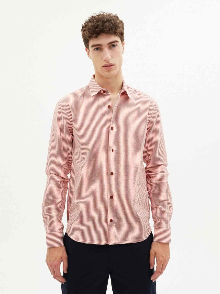 Herren Thinking MU | Thinking Mu Thomas Shirt Seersucker | M