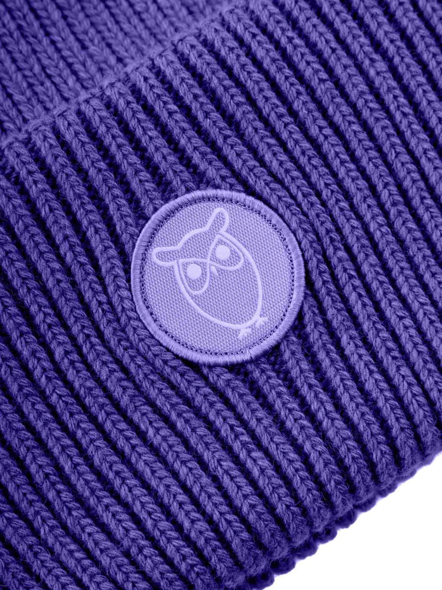 Herren Knowledge Cotton Apparel | Knowledge Cotton Apparel Big Rib Beanie Deep Purple | Onesize